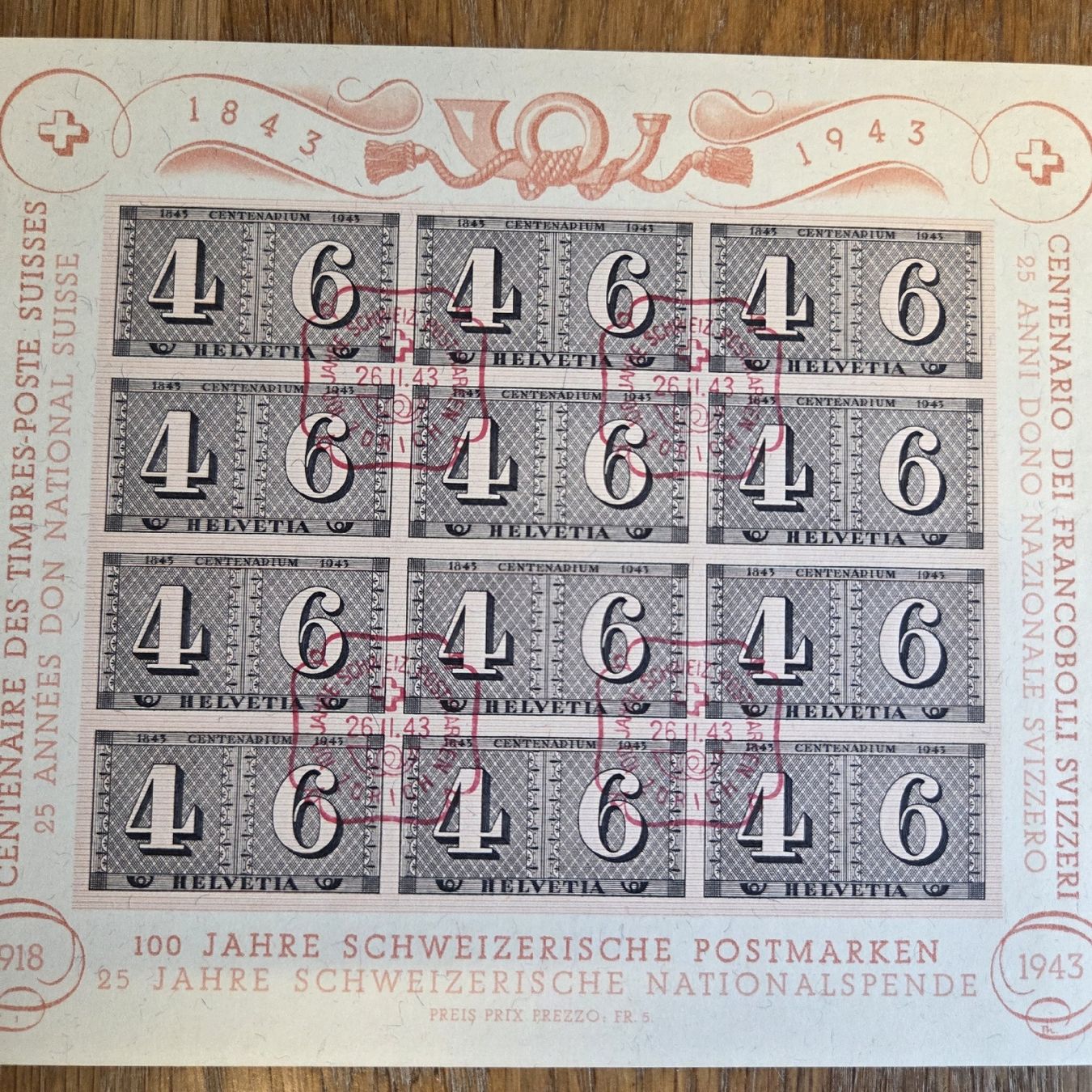 Tutti i francobolli: Briefmarken Block 4+6 Helvetia 1943 – Usato da Stans venduto da Ducati16 6