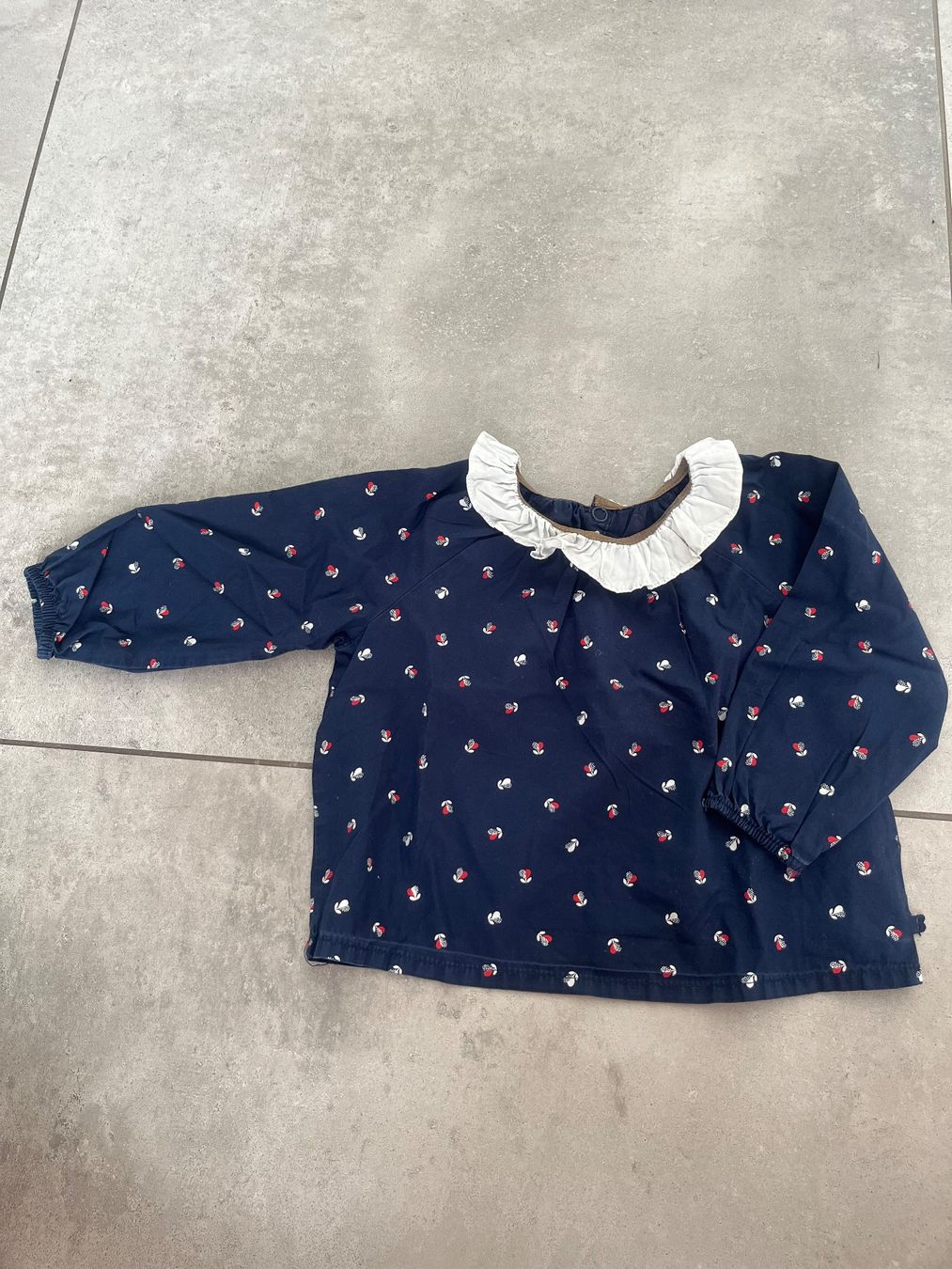 Okaidi Camicette, T-shirt & Top: Obaibi, Bluse, Langarmshirt, blau, Gr. 74 – Usato da Mollis venduto da Miss_Dresses 1