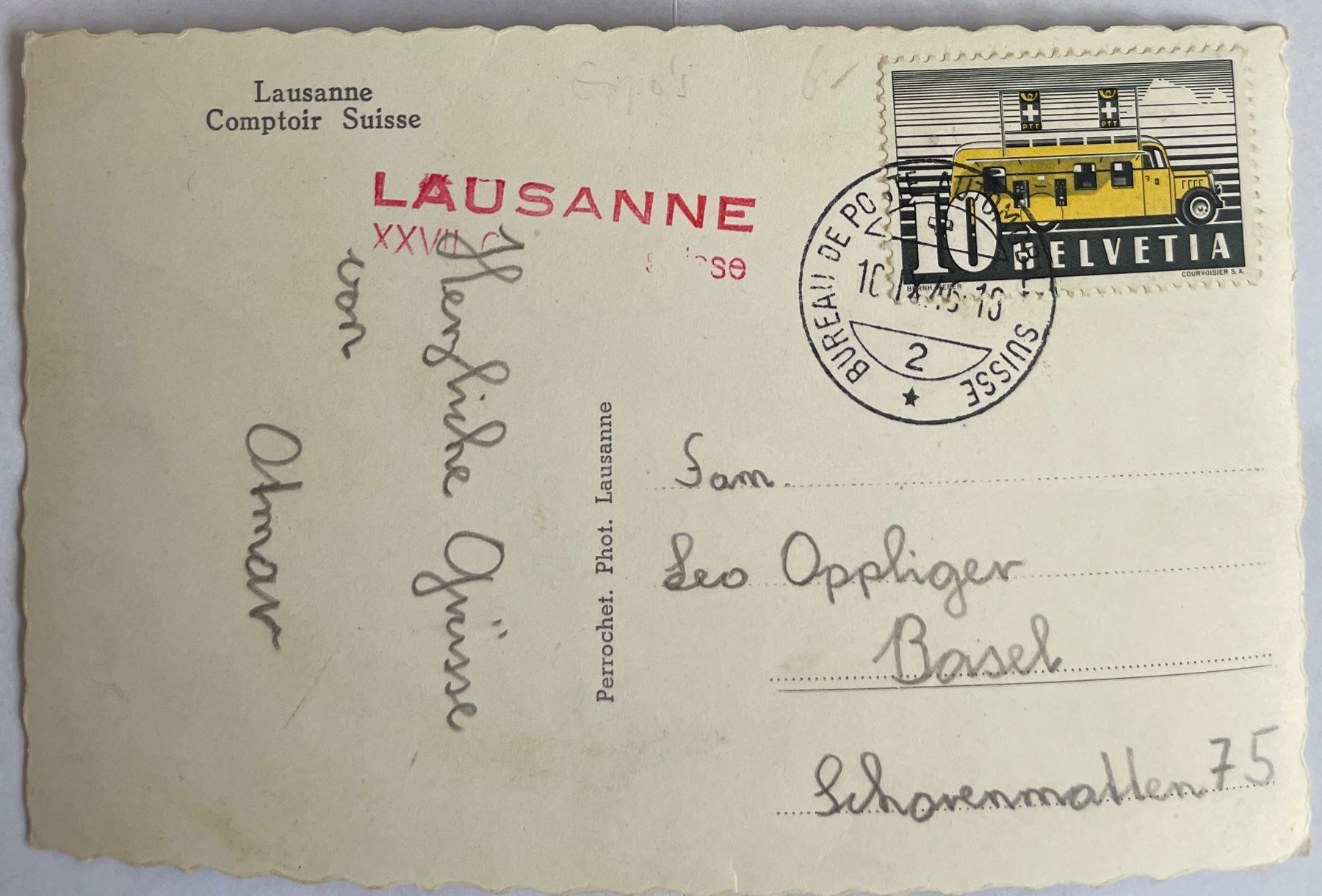 Cartoline postali: LAUSANNE - Comptoir Suisse 1946 – Usato da Lutry venduto da Ediego 1