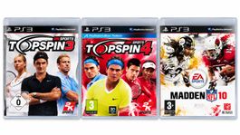 Top Spin 3 & 4, Madden NFL 10 – 3 PS3-Spielepaket
