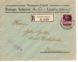 R - Brief, Holztypen Fabrik Scherer Luzern