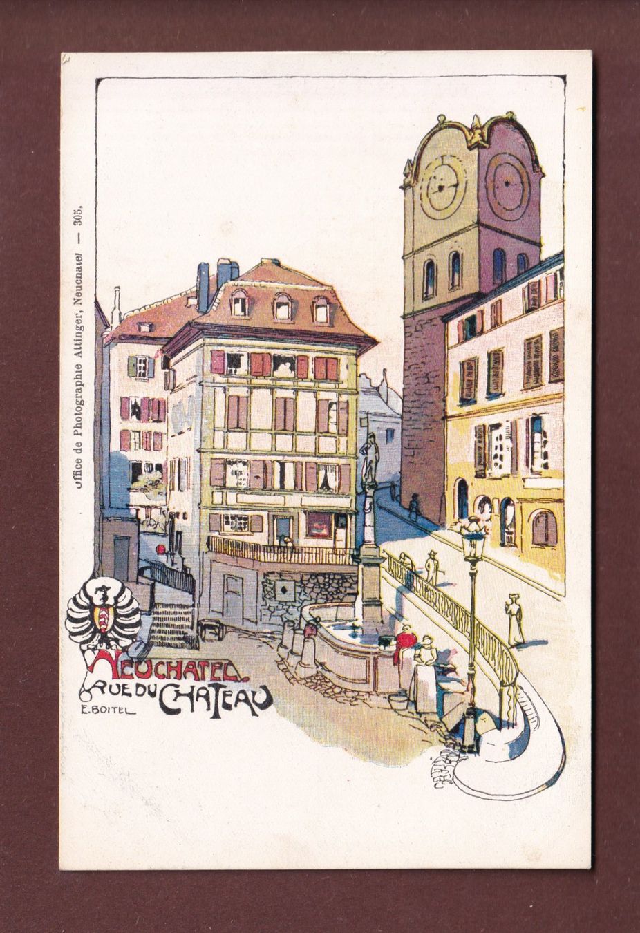 Ansichtskarten: NEUCHÂTEL - Rue du Château – Gebraucht aus Pully von nicecards