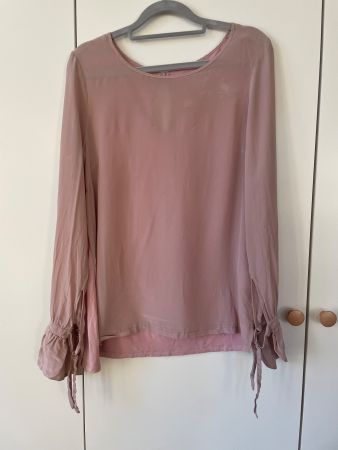 FROGBOX Damen Bluse mit Seide & Viskose – Gr. 36 – Altrosa