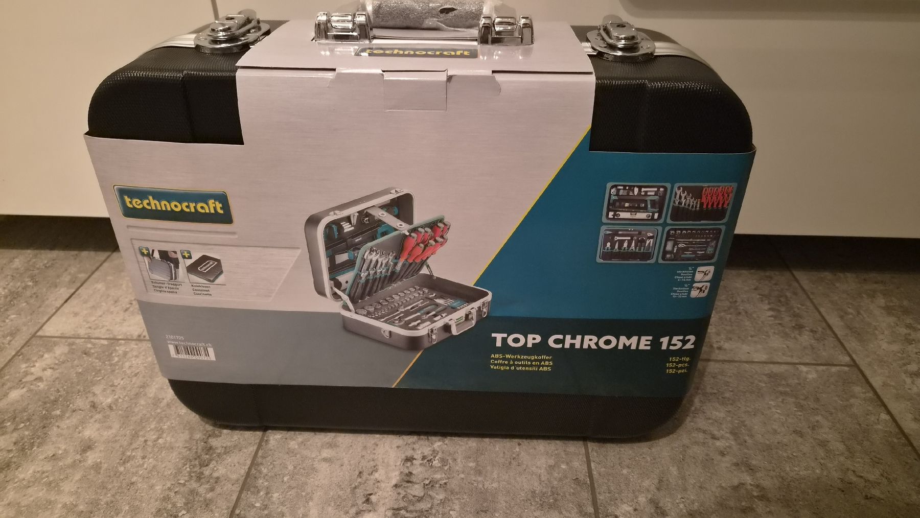 Technocraft Tutti gli attrezzi: Technocraft Werkzeugkoffer Top Chrome 152-tlg neu – Nuovo e nell'imballaggio originale da Amriswil venduto da MU8580 2