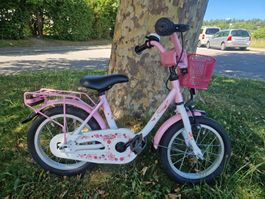 Rosa Kinderfahrrad, 16 Zoll, Mädchen, mit Korb & Gepäcktr...