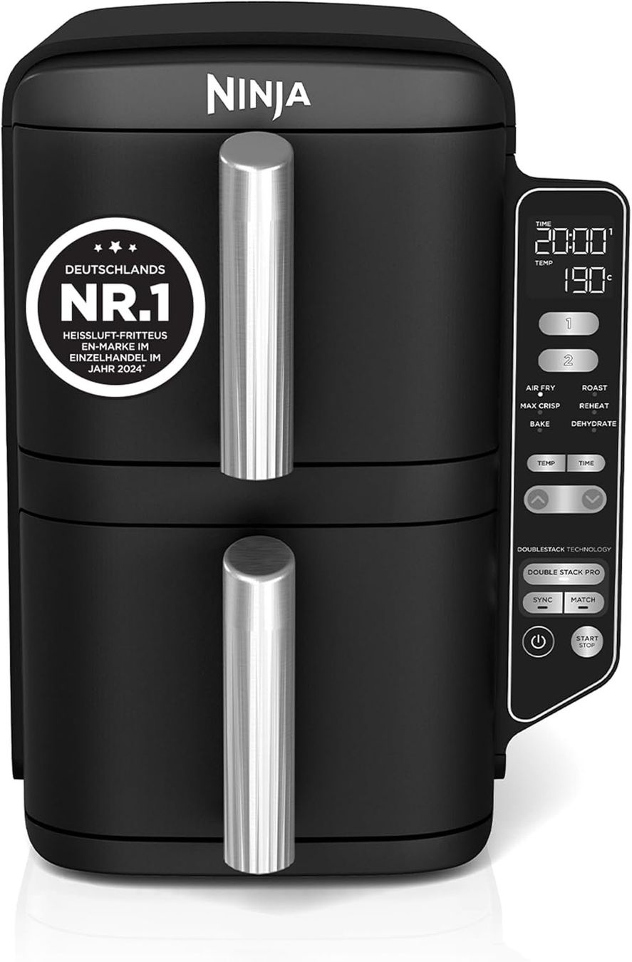 Appareils de cuisine: Double Stack Heißluftfritteuse 7,6L 2 Zonen Schwarz – Neuf avec emballage d'origine à Schaffhausen par smarastore