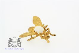 Vintage Brosche Biene mit Opal in 18K Gelbgold *S539