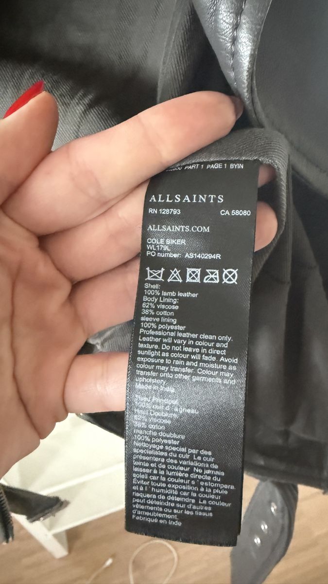 Allsaints Giacche: AllSaints Cole Biker Jacket, Size M, grey leather – Usato da zug venduto da Inaar 6
