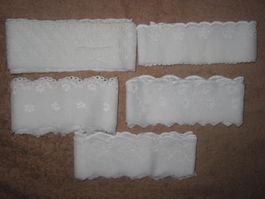 Spitzen-Set 5Teile Baumwollgem. weiss (zum Basteln)