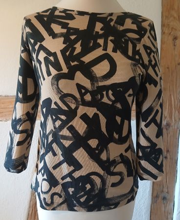 Zaida Shirt, Gr. 38 Beige/Schwarz