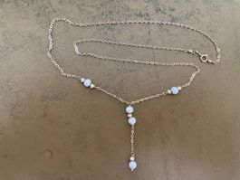 Antikes Gold-Y-Collier mit Perlen