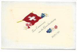 Seidenkarte - zur Erinnerung an Grenzbesetzung 1939 / 1940