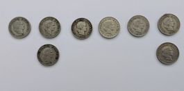 5 Rappen Münzen (8 Stk.), Jahrgänge gemischt (1894 - 1953)