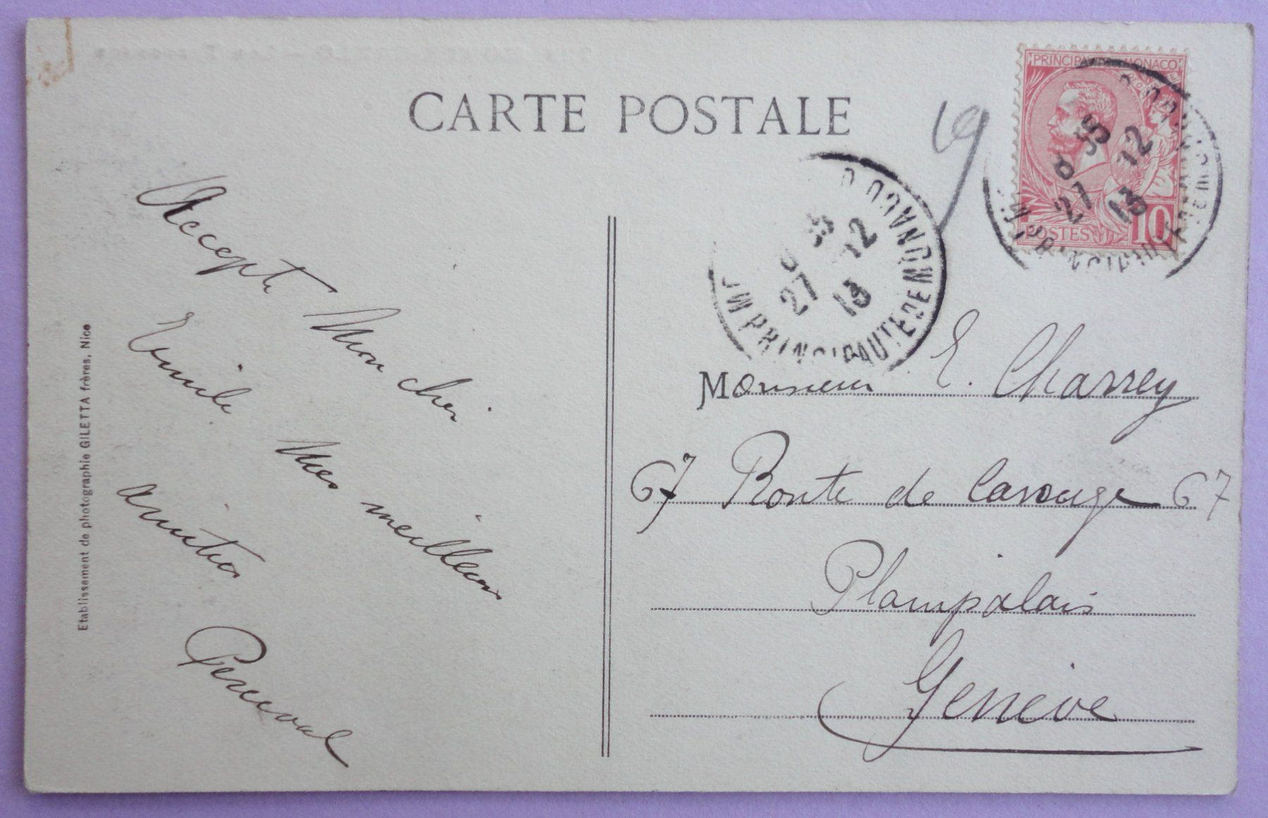 Cartoline postali: Monte-Carlo - Les Terrasses – Usato da Fétigny venduto da Billy2miny 1
