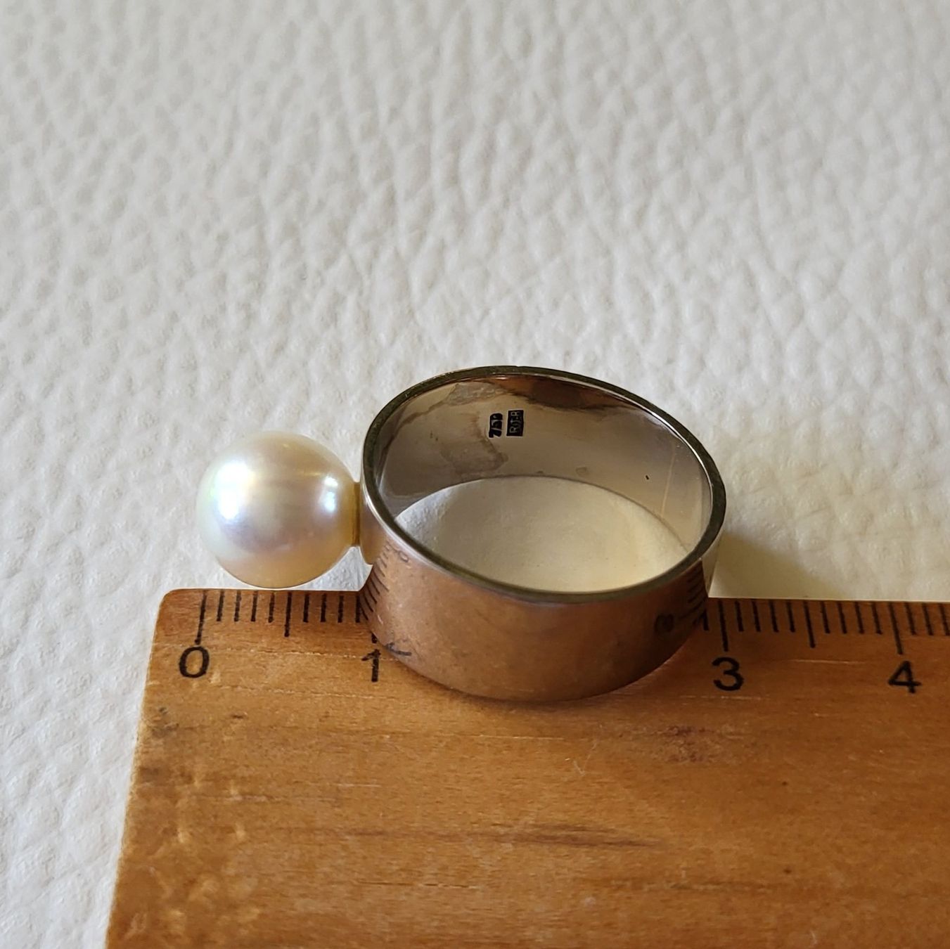 Anelli: 750 Weiss Gold Ring Mit Perle – Usato da Wald ZH venduto da Dasilver 1