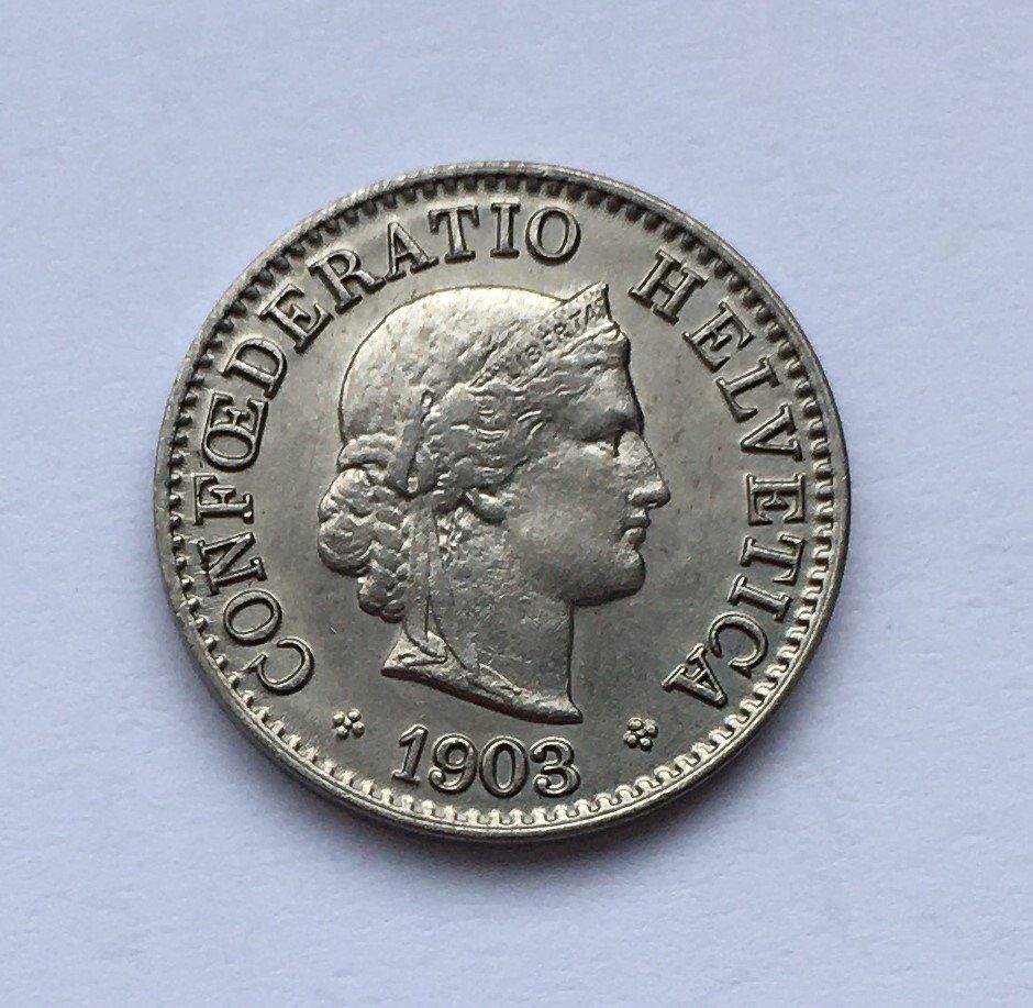 Tutti le monete: 1903 5 Rappen -unz – Usato da Kirchberg SG venduto da Zenhad69