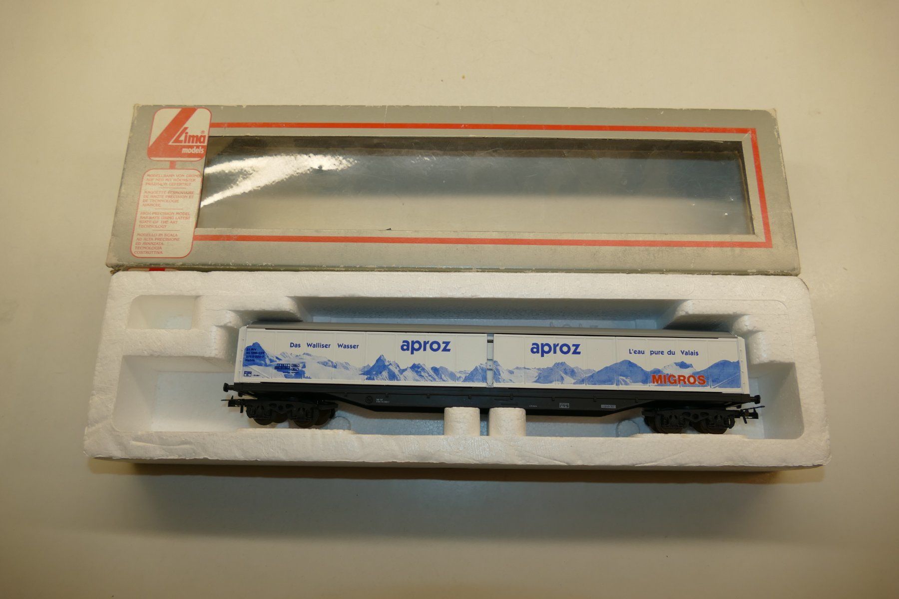 Lima Modellini di ferrovie: Lima H0: SBB Güterwagen Migros Aproz – Nuovo (secondo la descrizione) da Niederhasli venduto da Flash32