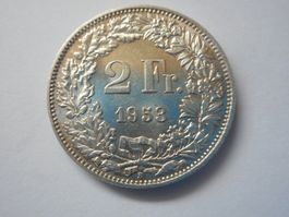 2 Fr. 1953 silber  rar