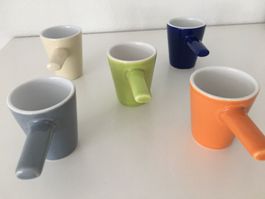 Espressotassen - farbig - 5 Stück - Porzellan