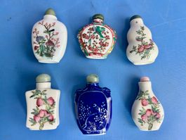 Sammlung von 6 Snuff Botels