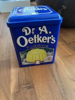 Dr. Oetker's Pudding Dose Blechdose Vintage Retro blau Dose