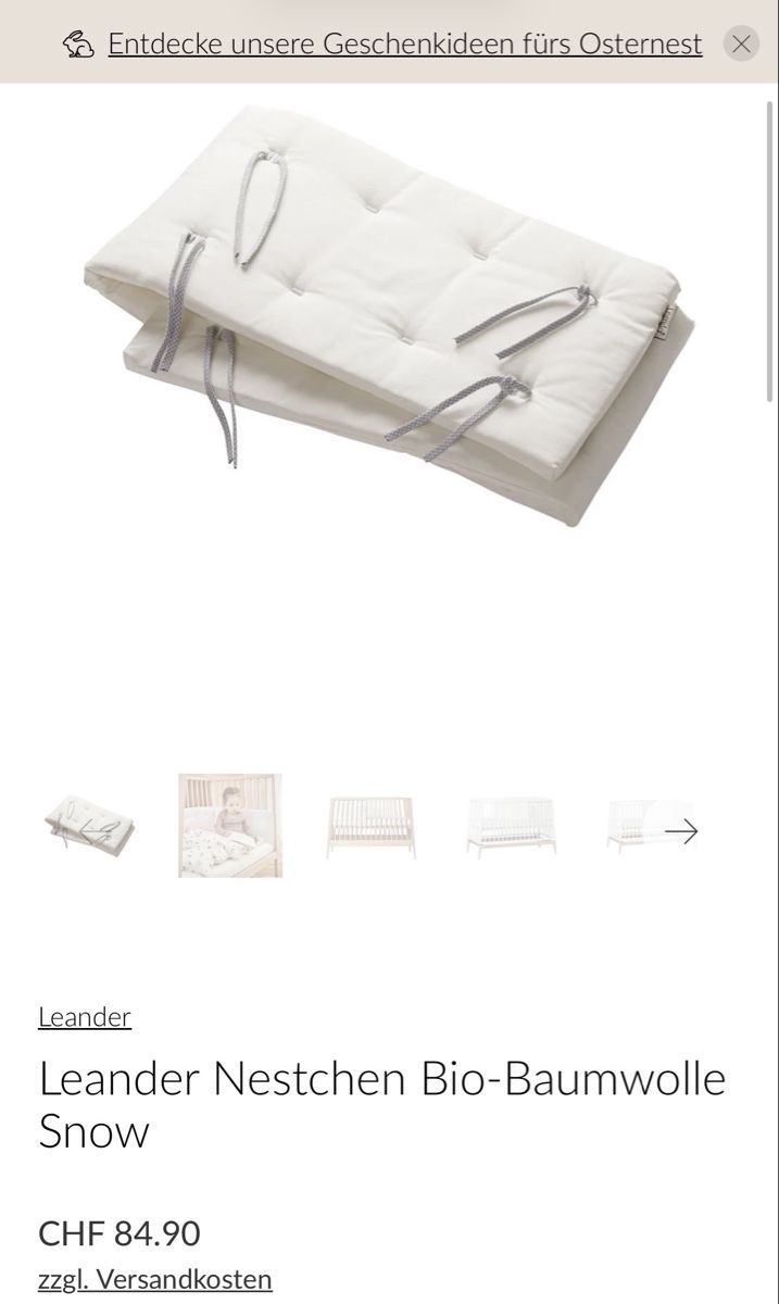 Leander Culle: 2 x Leander Nestchen Bio-Baumwolle Snow – Usato da Küssnacht am Rigi venduto da TheMarket55