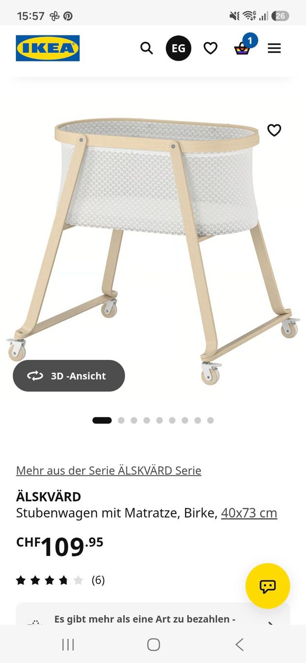 Ikea Wiegen & Stubenwagen: Stubenwagen Älskvärd Ikea – Gebraucht aus Wädenswil von elirah05 2