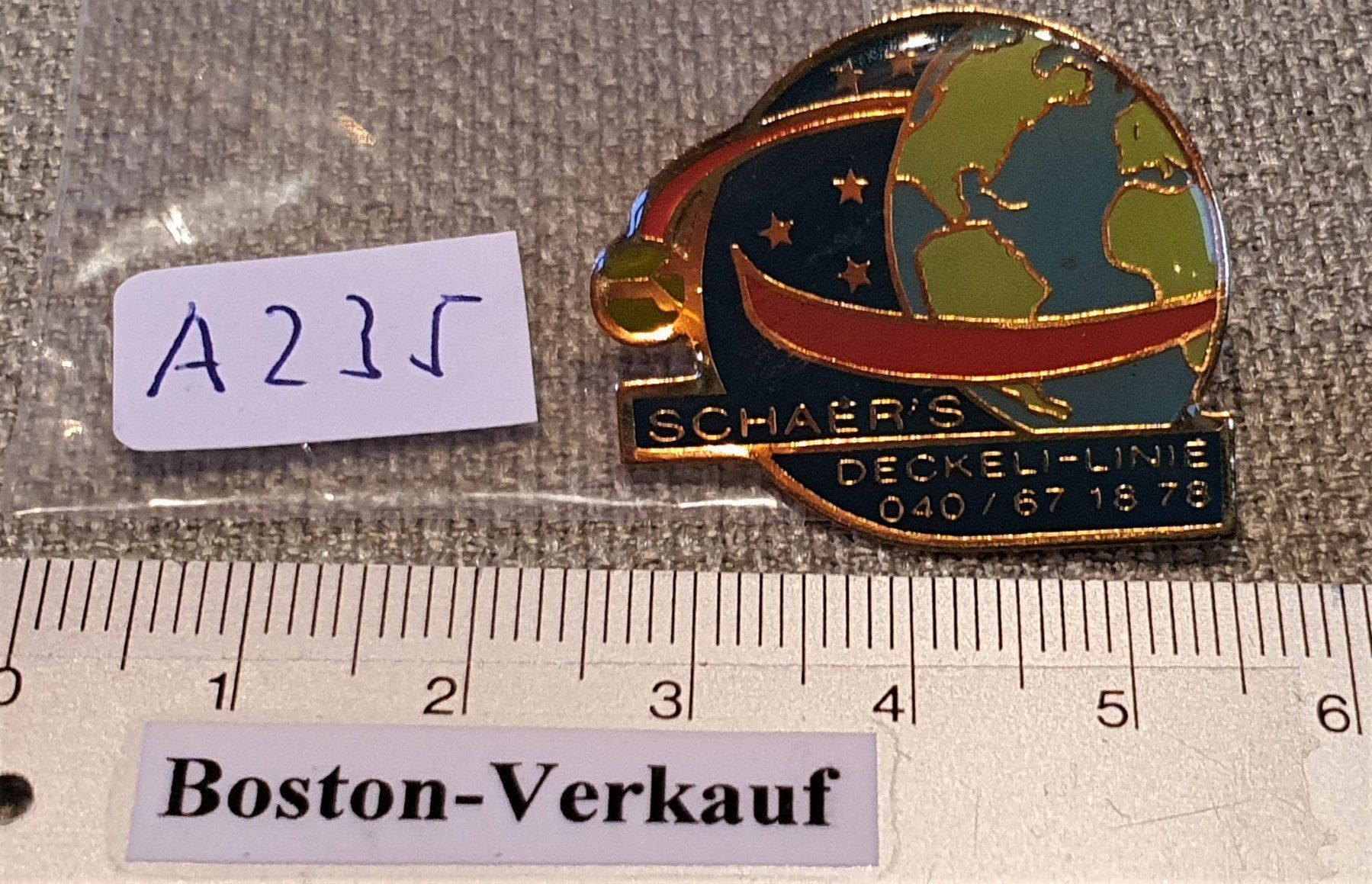 Placchette & Badge: A235 - Pin Erde Schaer's Deckeli - Linie – Usato da Reinach BL venduto da Boston-Verkauf 2