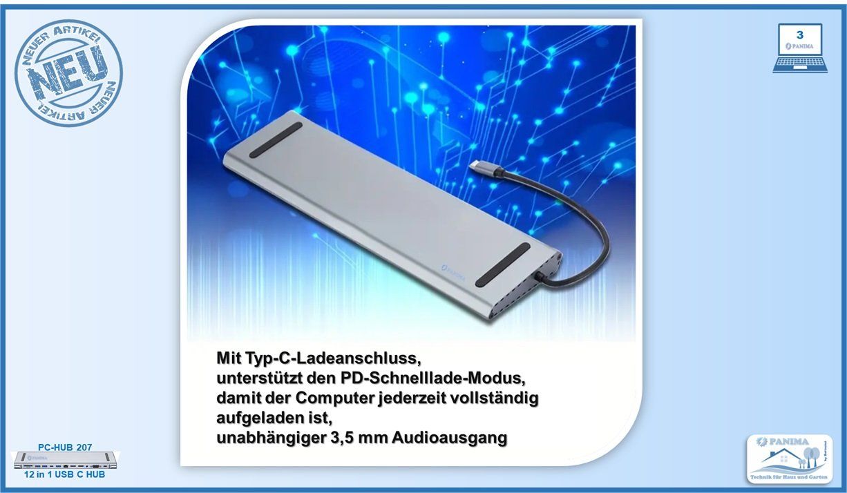 Hub & Switch: Dockingstation USB-C-12-in-1 HUB – Nuovo e nell'imballaggio originale da Luterbach venduto da PANIMA1 2