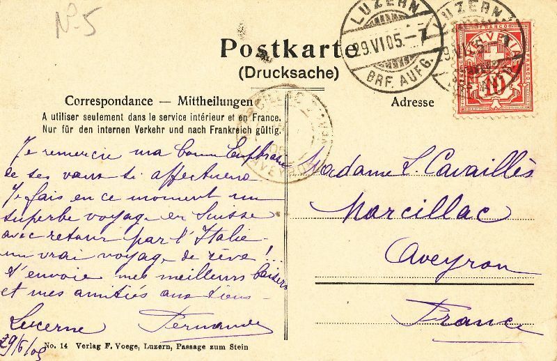 Cartoline postali: Stansstad Dorf See Pilatus 1905 – Usato da Emmenbrücke venduto da teestube 1