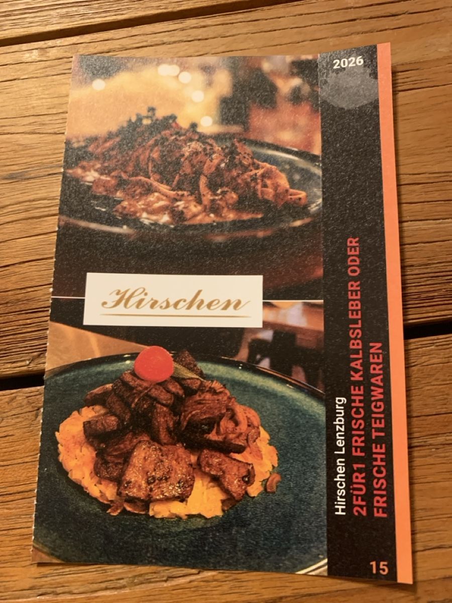 Gutscheine: 2:1 Rest. Hirschen, Lenzburg – Neu und originalverpackt aus Attelwil von TaraLee
