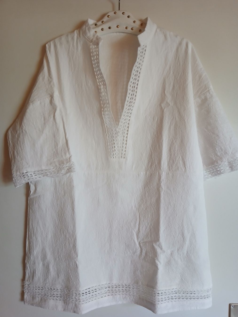 Tuniken: Damen Tunika weiss Grösse XL 100% Polyester mit Spitze – Neu (gemäss Beschreibung) aus Marly von schnibu2