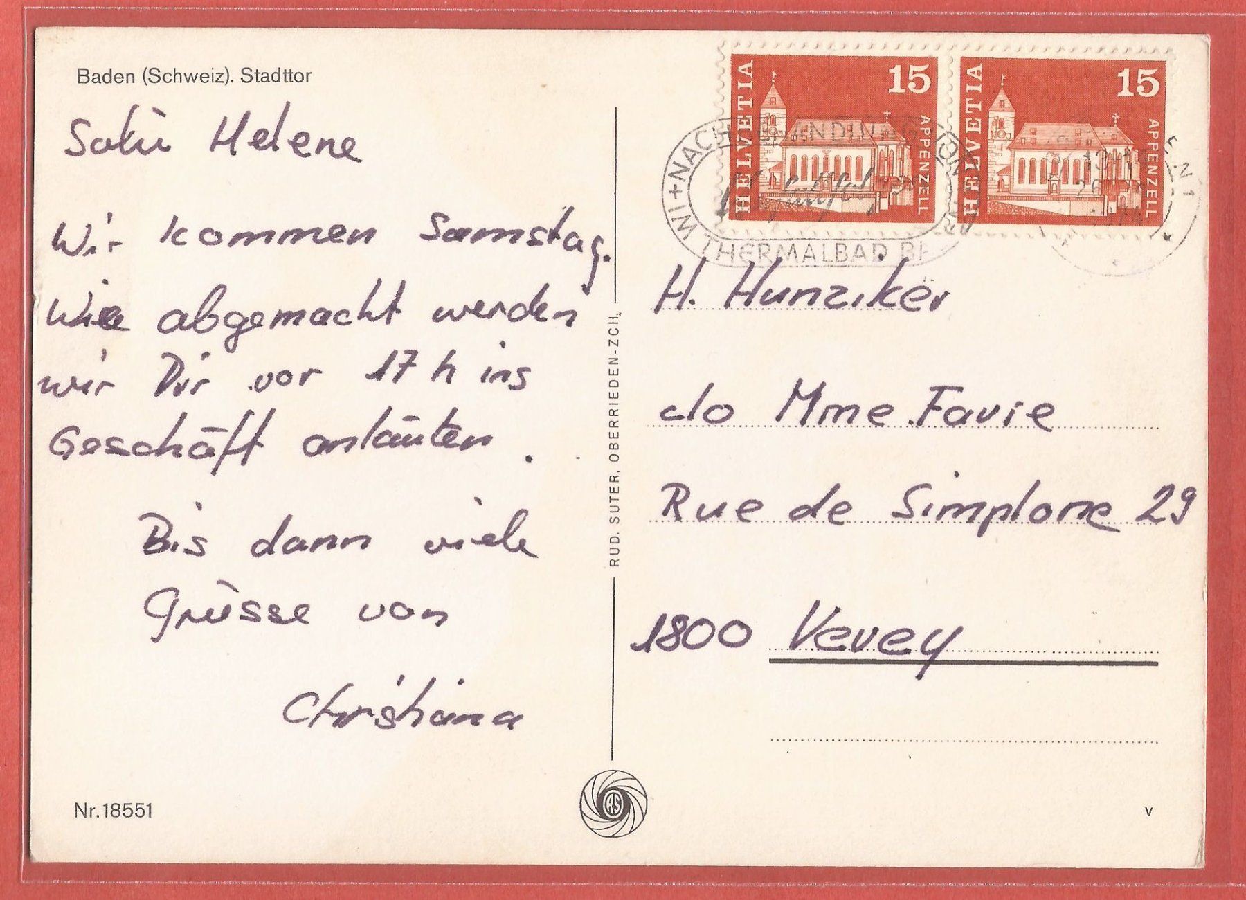 Cartes postales: Baden - Löwenplatz 1974 – D'occasion à Fislisbach par Porano 1