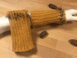 Pulswärmer 👐 - Farbe hellbraun mit schwarz - **NEU**