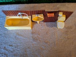 Vintage Badezimmer von Lundby aus den 70er Jahren,Puppenhaus