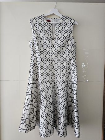 Kleid Carolina Herrera schwarz weiss Muster Grösse 40
