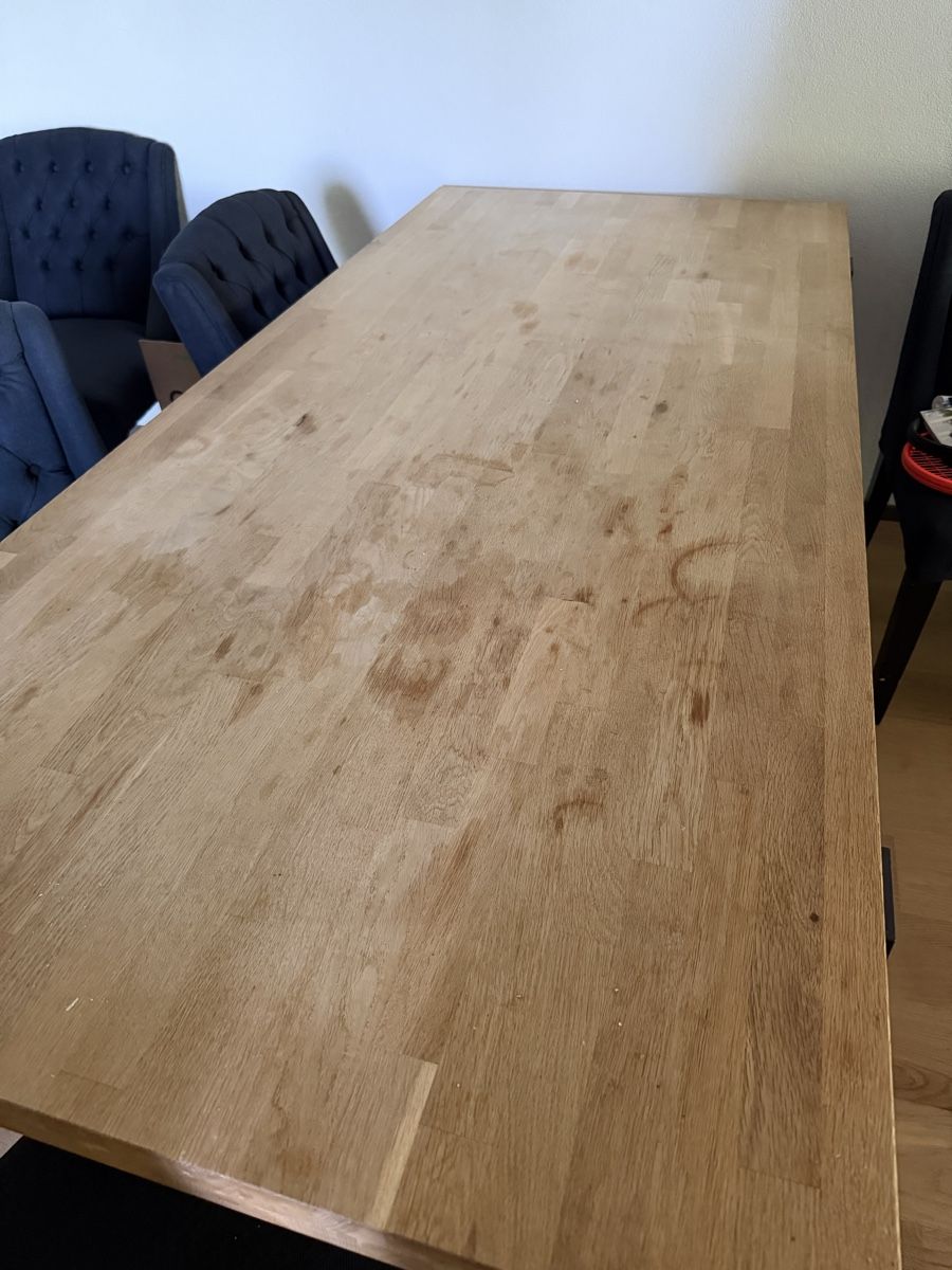 Tables: Wooden Dining Table with Black Metal Legs – D'occasion à Zürich par fed_l87t 1