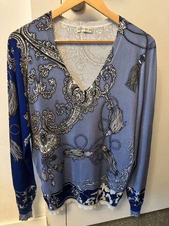Wunderschöner Neu ETRO-Seidenpullover 854 CHF Pull en soie