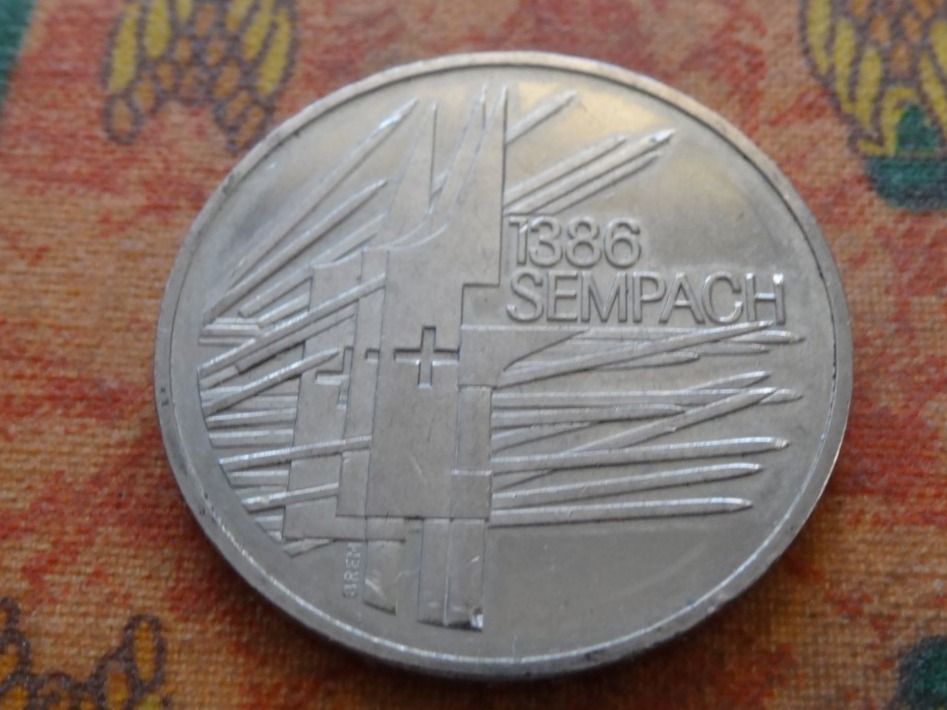 Tutti le monete: SEMPACH 5 Franken 1986 – Usato da Romanel-sur-Lausanne venduto da Swift13