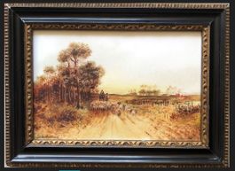 Bild Hinterglasmalerei "Hirten in Montevideo" datiert 1926