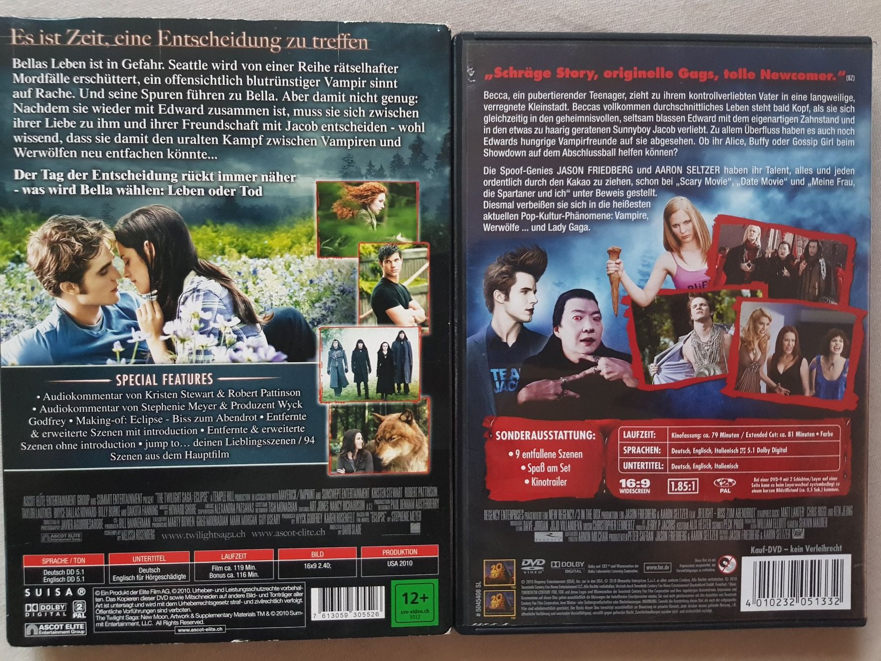 Tutti i DVDs: DVDs Twilight ECLIPSE und Parodie Beilight BISS ZUM... – Usato da thun venduto da lucky_manxy 1