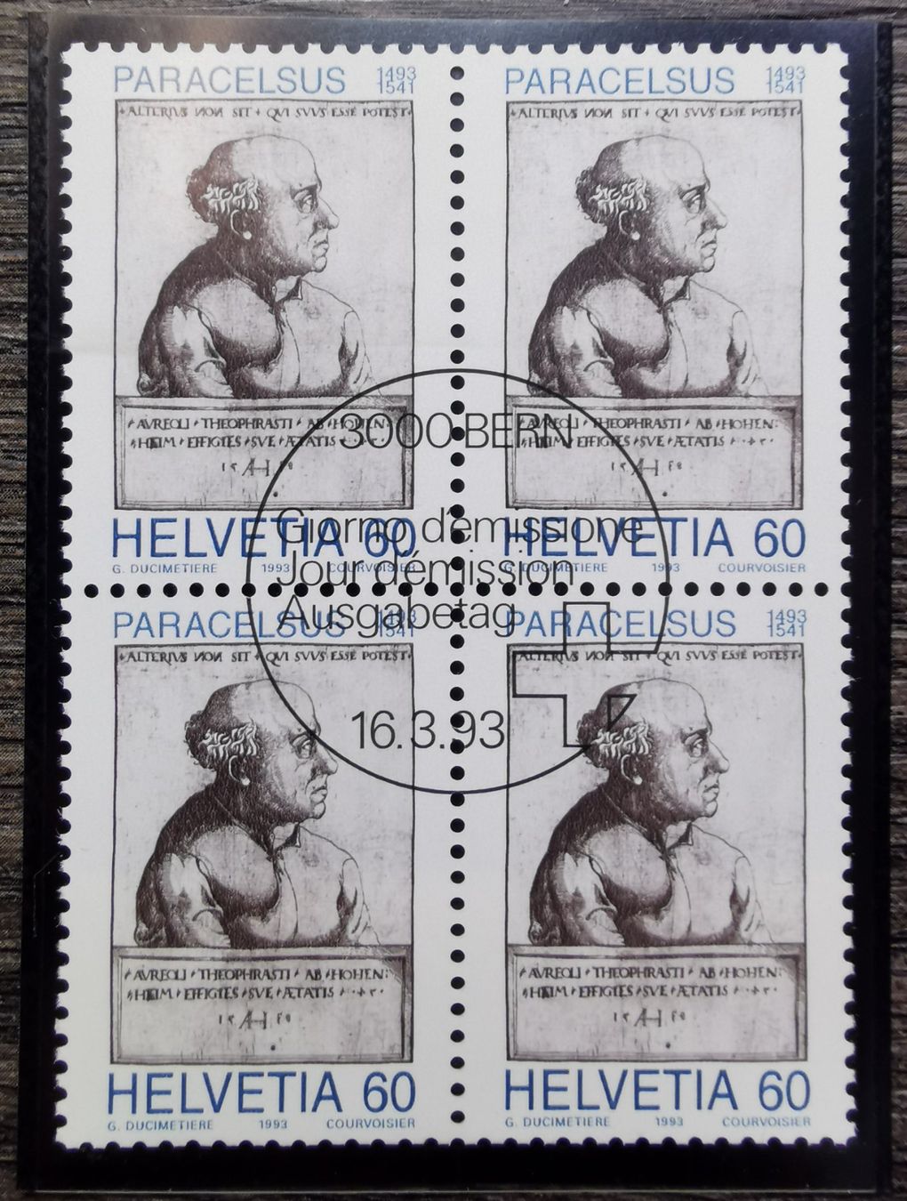 Tutti i francobolli: TR103 Bloc Timbre Suisse 1993 – Usato da Cousset venduto da Patrick_Collections