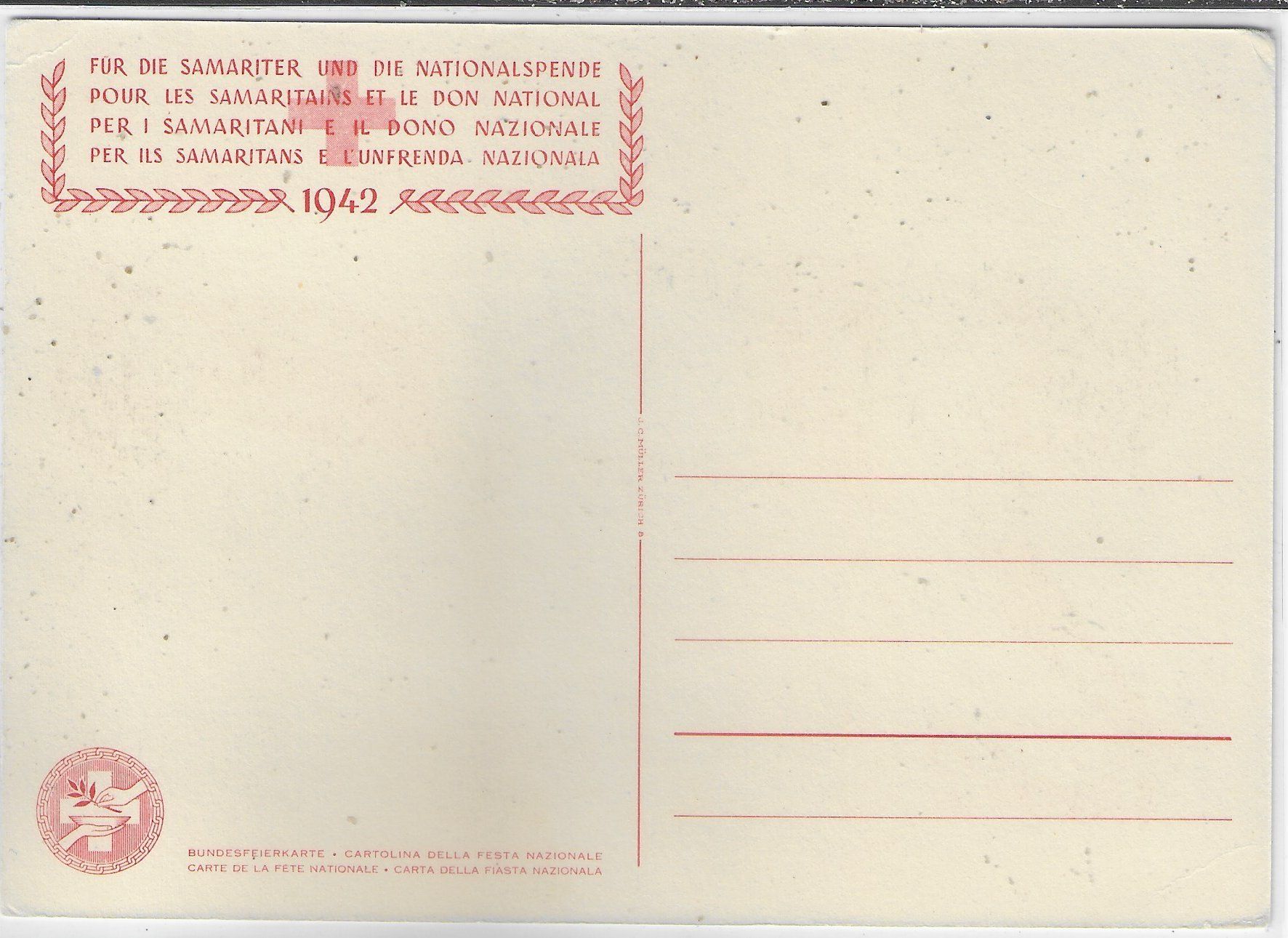 Tutti i francobolli: Bundesfeier 1942 - Mädchen mit 1. August Laterne – Usato da Ettingen venduto da Kartenplanet 1