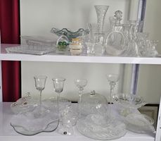 Diverse Glasartikel, Gläser, Glasteller Glasschalen, Vasen
