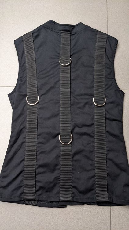 Gothic ring vest black denim by Aderlass