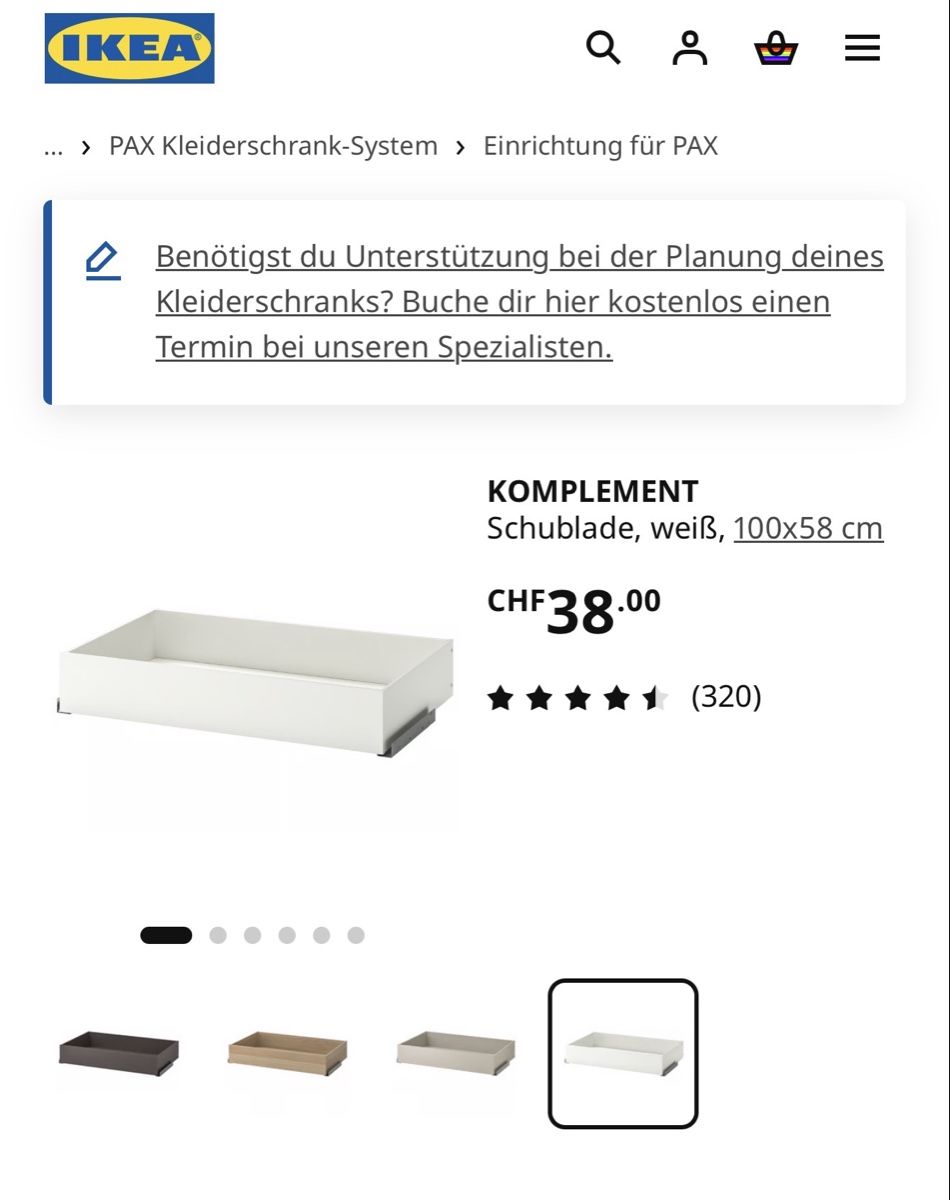 Armadi: Ikea Pax Schubladen Komplement – Usato da Baden venduto da Hueblin 1