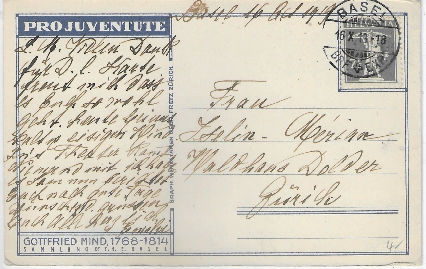 Cartoline postali: Pro Juventute Karte 57 - Vier Buben mit – Usato da Ettingen venduto da Kartenplanet 1