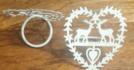 2er Set Serviettenringe Weihnachten Hirsch Edelweiss Metall