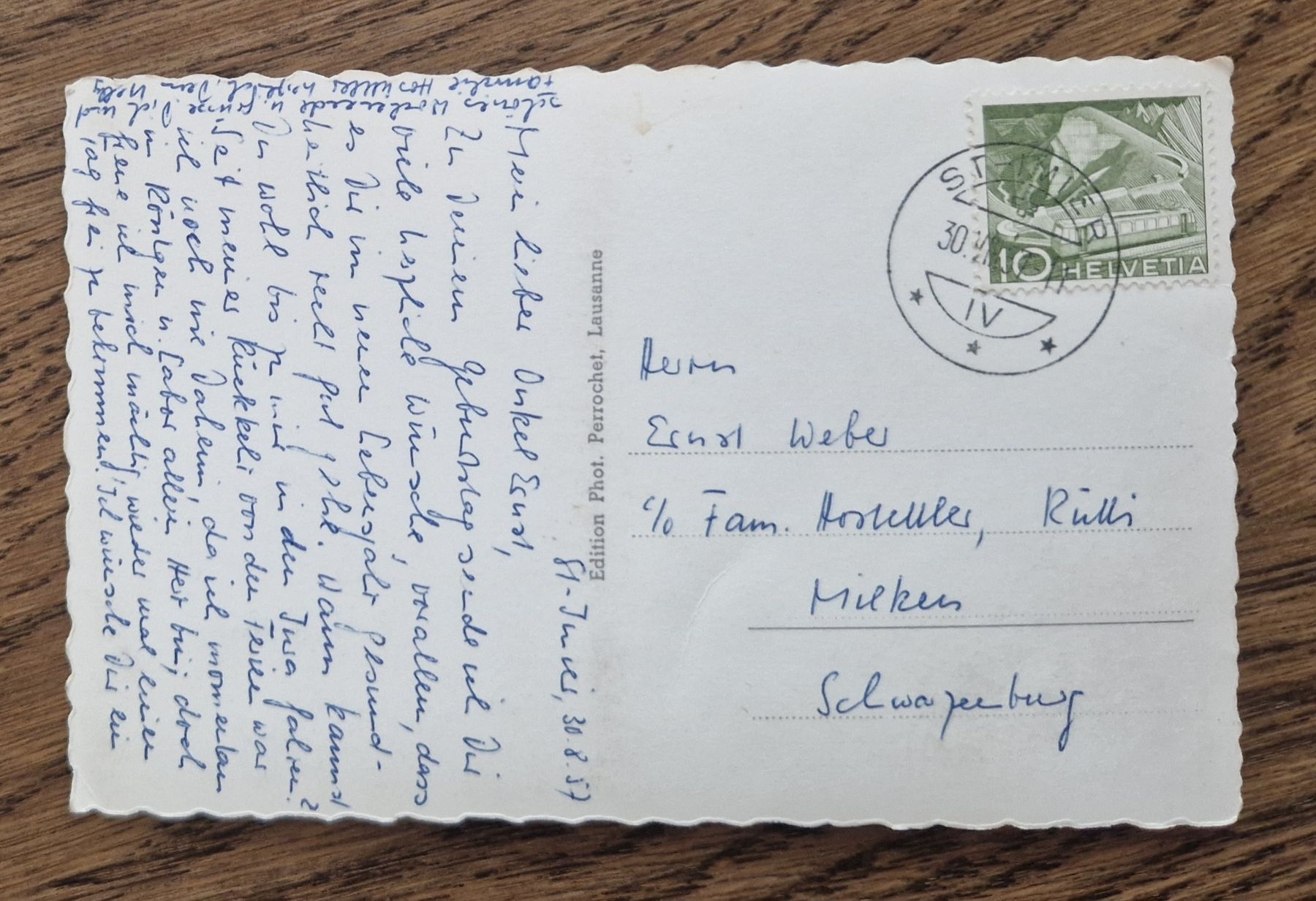 Ansichtskarten: St. Imier, Hôpital du district 1957 – Gebraucht aus Ebikon von Donar50 1