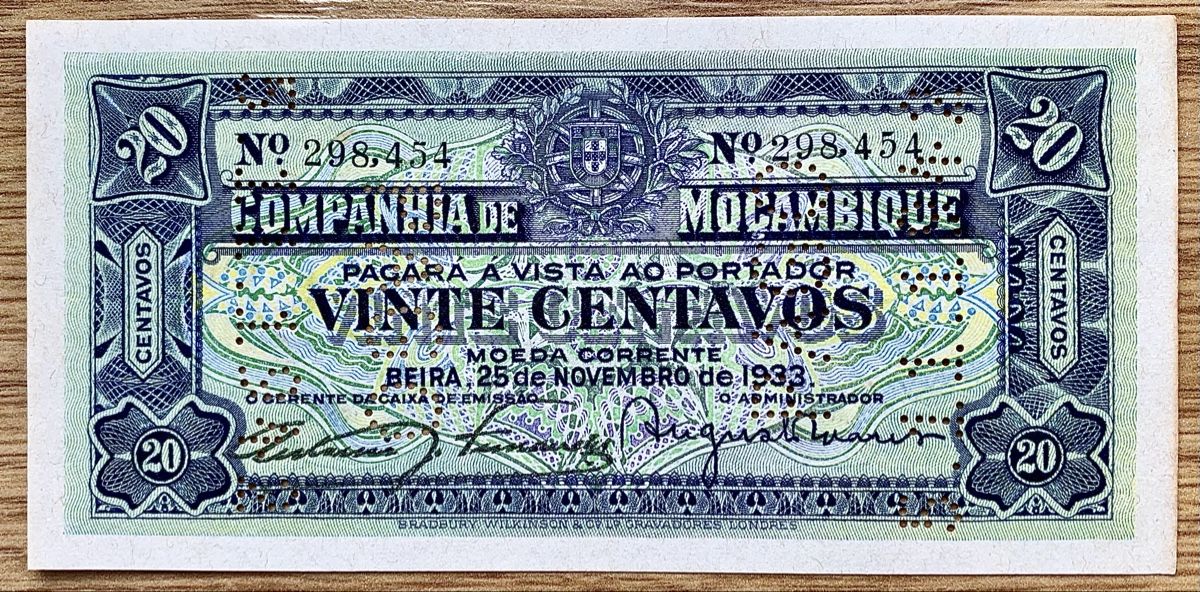 Banconote: 20 Centavos Mosambik 1933!!! UNC!!! – Nuovo (secondo la descrizione) da Oberentfelden venduto da NunoLouro
